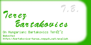 terez bartakovics business card